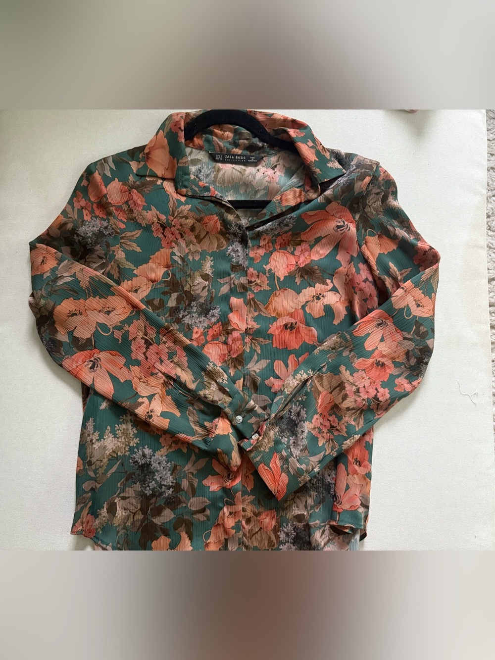 Zara Floral Button-Down Blouse
